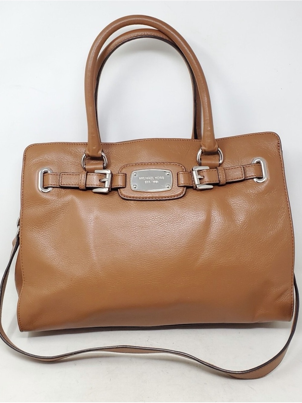 Michael Kors Handbag Large Hamilton Tote Shoulder Satchel Carmel Brown